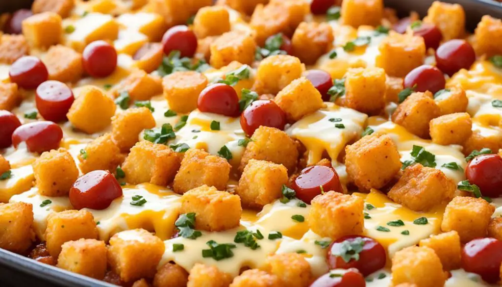 Cheesy Hot Dog Tater Tot Casserole Recipe