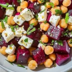 Chickpea, Beet and Feta Salad with Lemon-Garlic Vinaigrette